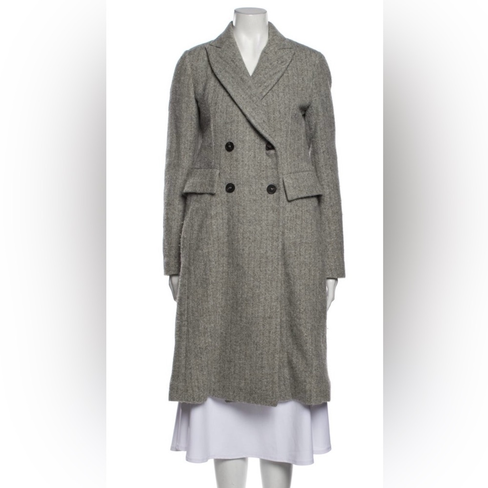 ISABEL MARANT wool herringbone gray long coat FR 36 XS/S